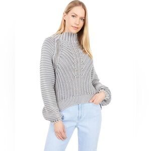 Free People Womens Gray Knit Solid Mock Turtleneck Sweater Size XS